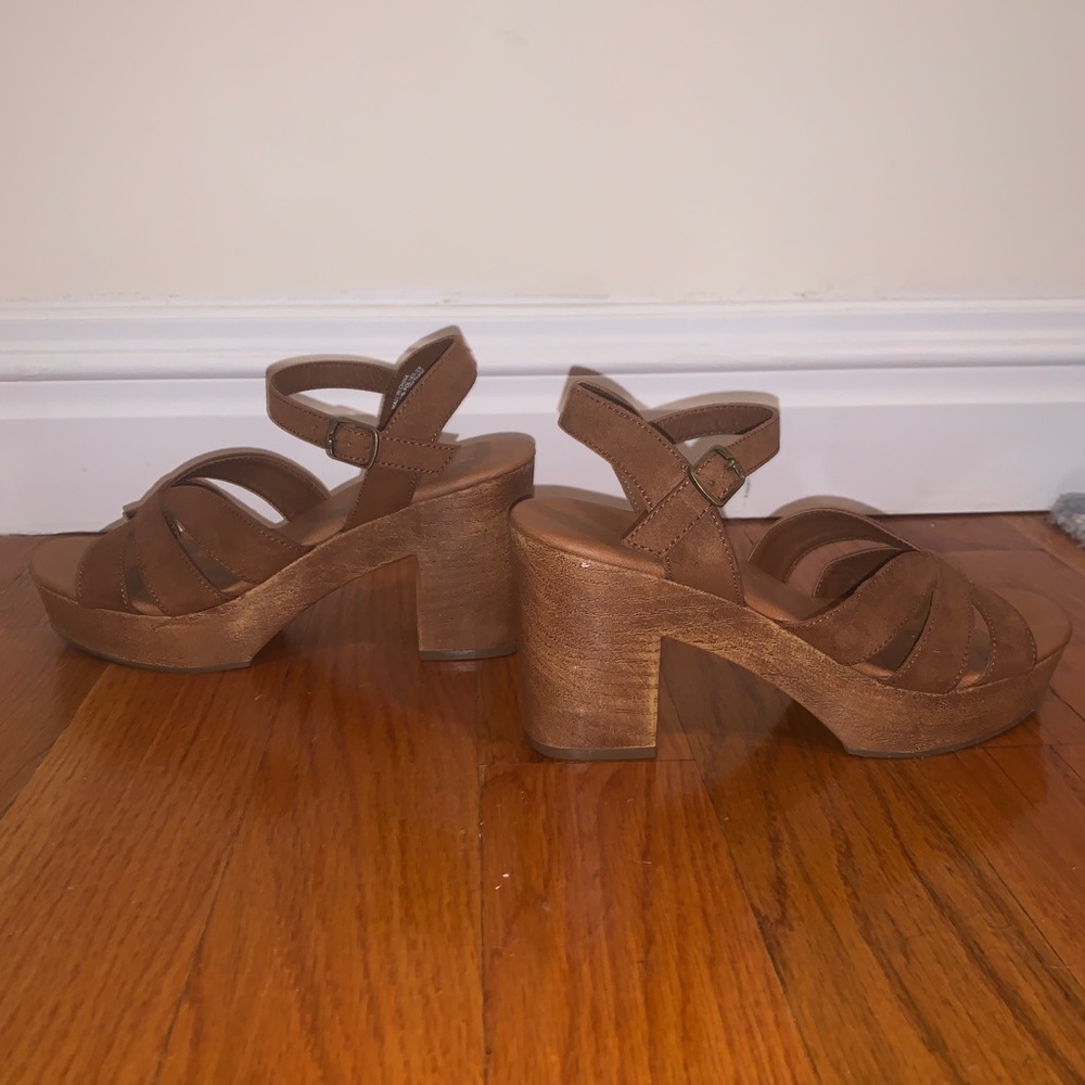 Brown Faux Wooden Heels